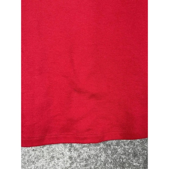 Quacker Factory Short Sleeve Knit Top Seersucker Stripe Pocket Womens Medium Red - Picture 10 of 16